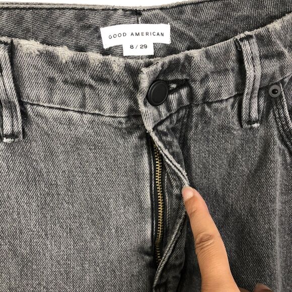 NEW Good American 90's High Waist Baggy Relaxed Black Gray Jeans Women's 8/29 - Picture 5 of 9